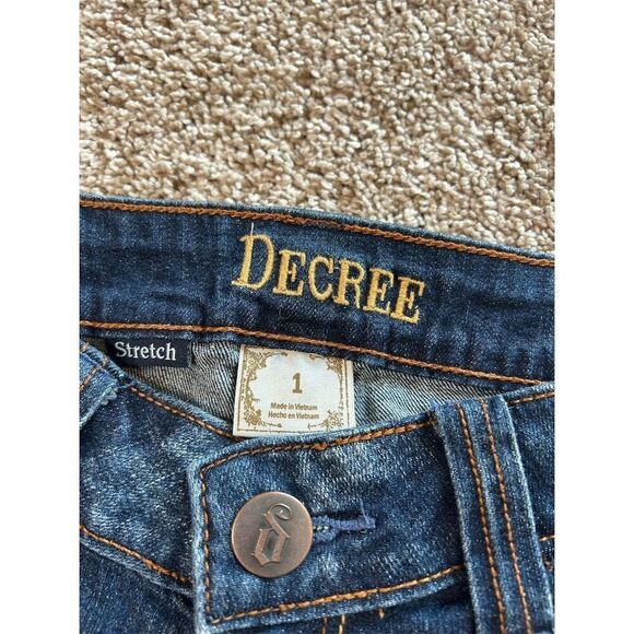 Decree Women's Blue Denim Short Shorts Size 1 - Picture 6 of 6